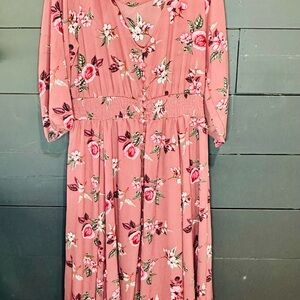 City Chic Pink Floral Dress